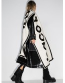 logo-print two-tone scarf
