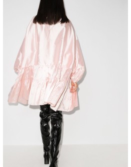gathered shift mini dress