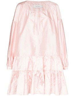 gathered shift mini dress