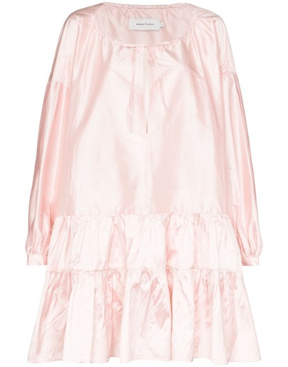 gathered shift mini dress