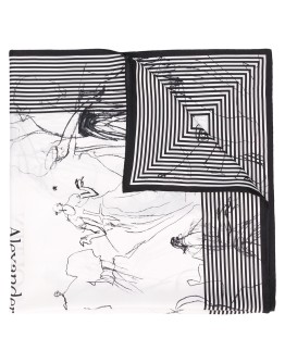 sketch-print scarf