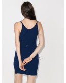 feather-embellished ribbed dress