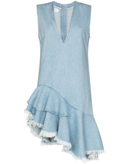 asymmetric denim dress