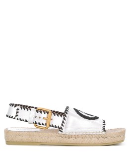 embroidered logo espadrille sandals