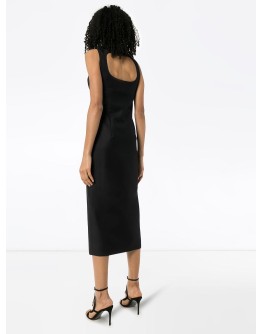 square neck fitted dress