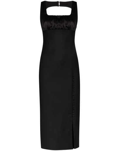 square neck fitted dress