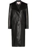 leather effect trench coat