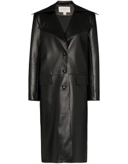 leather effect trench coat