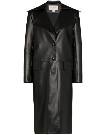 leather effect trench coat