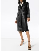 leather effect trench coat