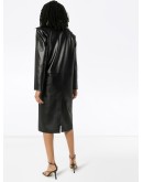 leather effect trench coat