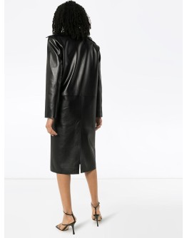 leather effect trench coat