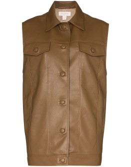 faux leather waistcoat