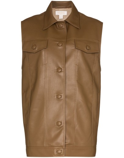 faux leather waistcoat