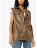 faux leather waistcoat