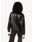 faux leather button-up jacket 