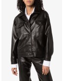 faux leather button-up jacket 