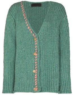 Fuzz chunky-knit cardigan