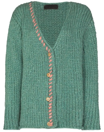 Fuzz chunky-knit cardigan