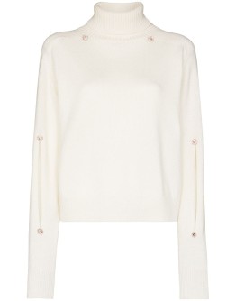 slash-sleeve roll-neck jumper