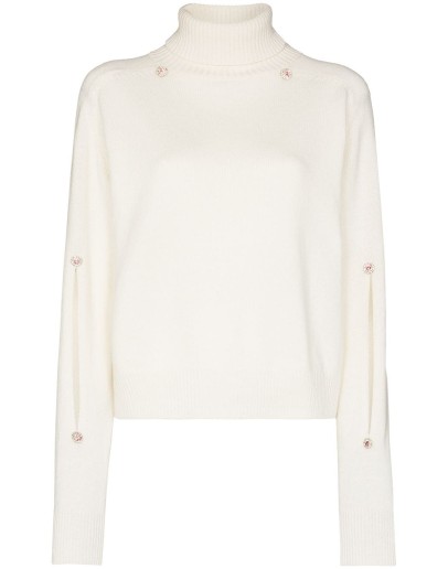 slash-sleeve roll-neck jumper