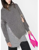cut-out crystal-fringe jumper