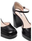 platform 100mm leather pumps