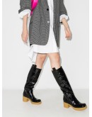 patent 60mm knee-high boots
