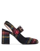 80mm checked Mary Jane pumps