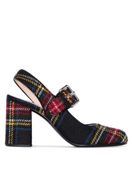 80mm checked Mary Jane pumps