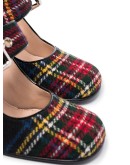 80mm checked Mary Jane pumps
