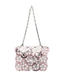 flower-embellished shoulder bag