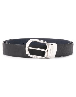 textured oval-buckle belt