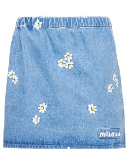 daisy embroidered skirt