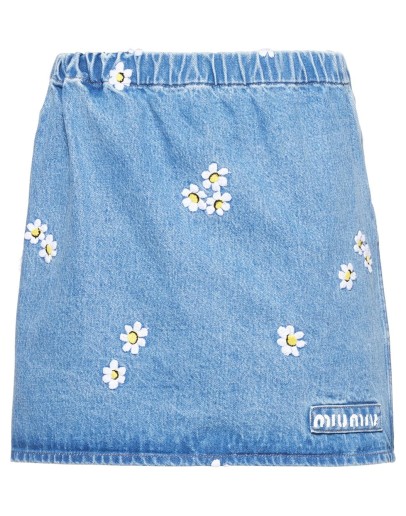 daisy embroidered skirt
