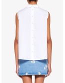 floral-embroidered sleeveless blouse