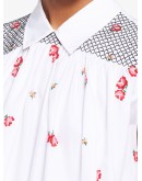 floral-embroidered sleeveless blouse