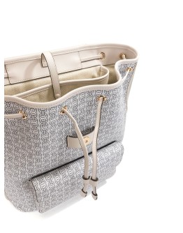 chain link-print backpack
