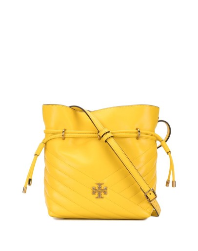 Kira chevron-quilted bucket bag