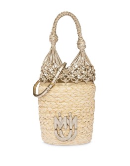 straw mesh bucket bag