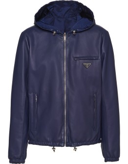 reversible nappa and nylon blouson jacket