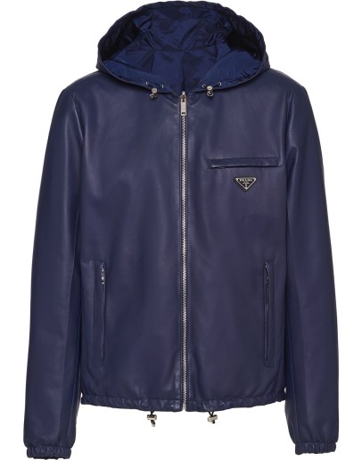 reversible nappa and nylon blouson jacket