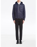 reversible nappa and nylon blouson jacket