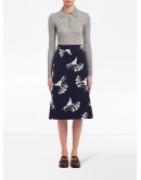 poplin fan print skirt