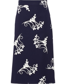 poplin fan print skirt