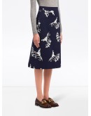 poplin fan print skirt