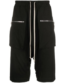 drawstring drop-crotch shorts