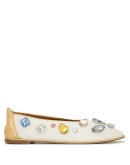 crystal embellished flat shoes