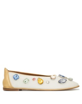 crystal embellished flat shoes