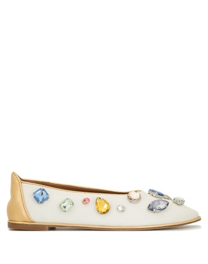 crystal embellished flat shoes